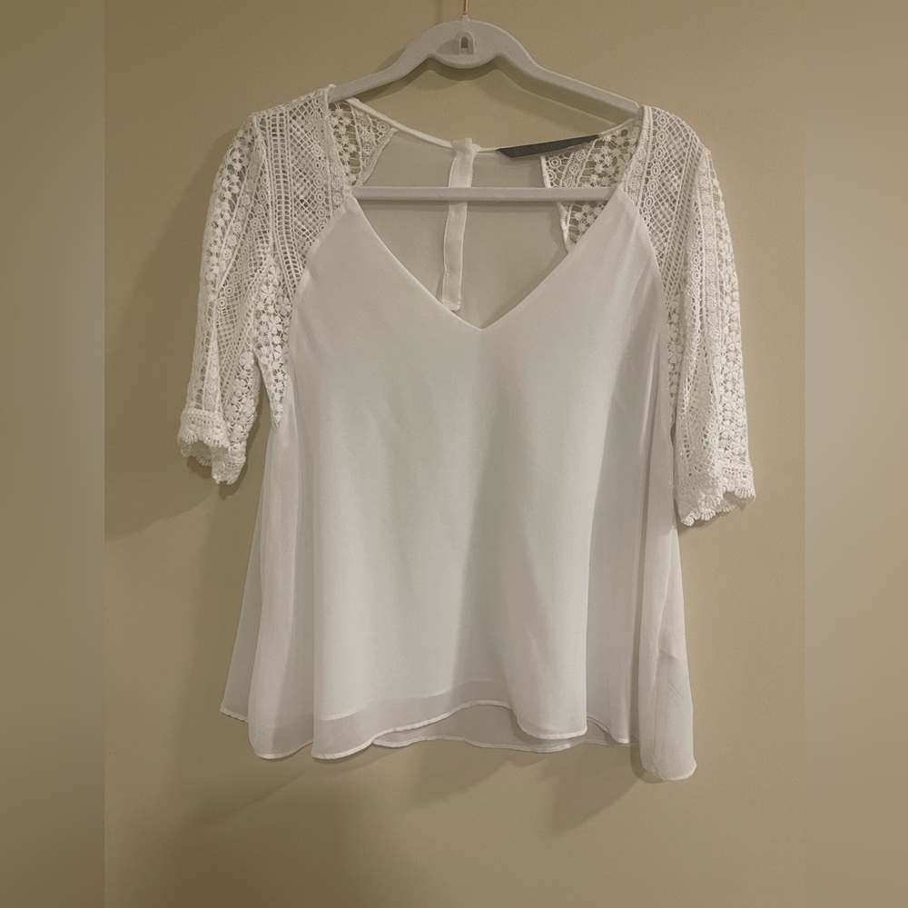 Zara white lace blouse​​​​​​​​​